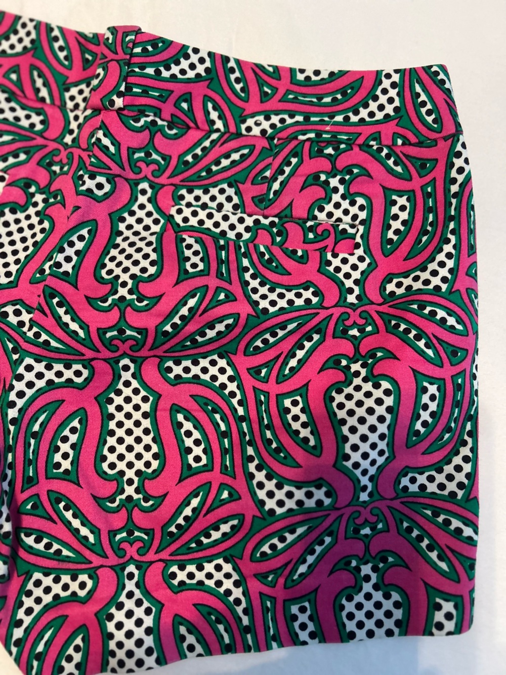 J Crew City Fit Pink & Green Patterned Shorts - Picture 7 of 9